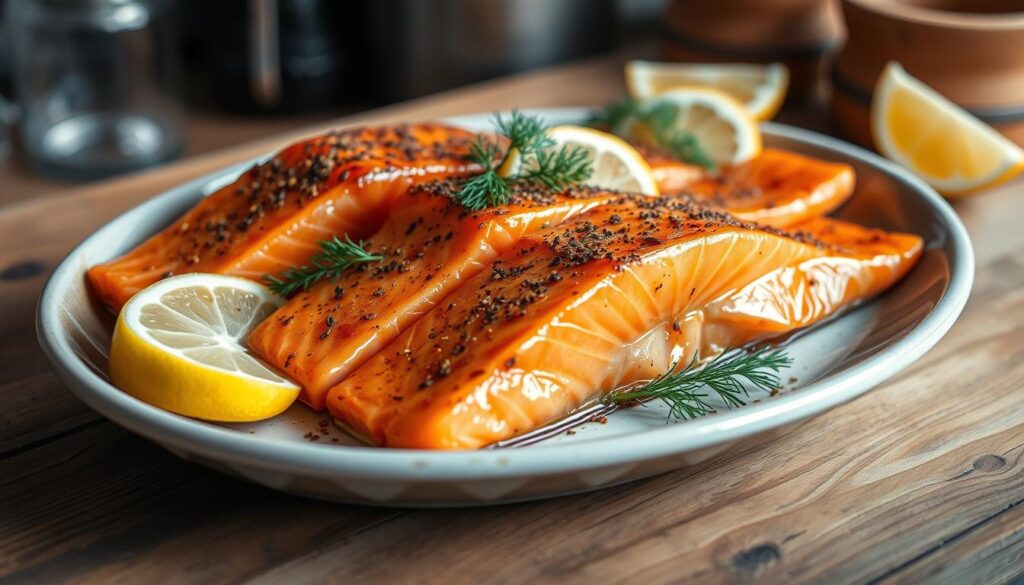 Smoked salmon fillets