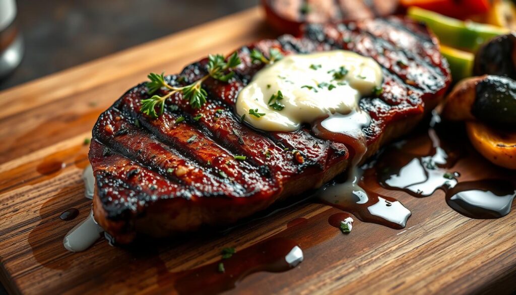 garlic butter thin cut steak