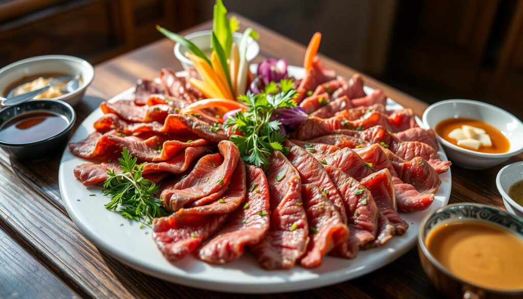 sliced beef dishes