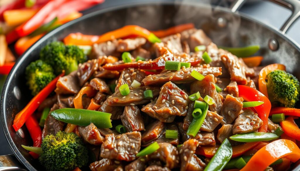 thin sliced beef stir-fry